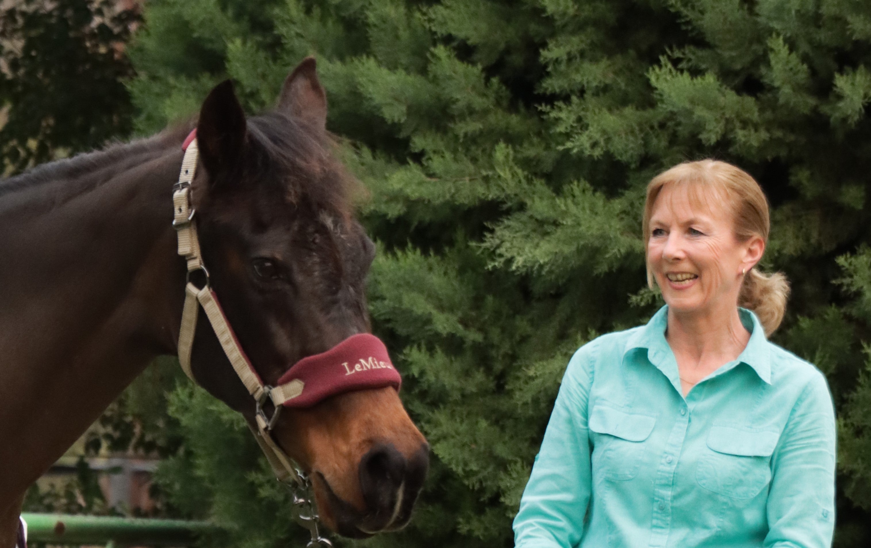 Canterpants founder Yvette with one of her horses, Reena