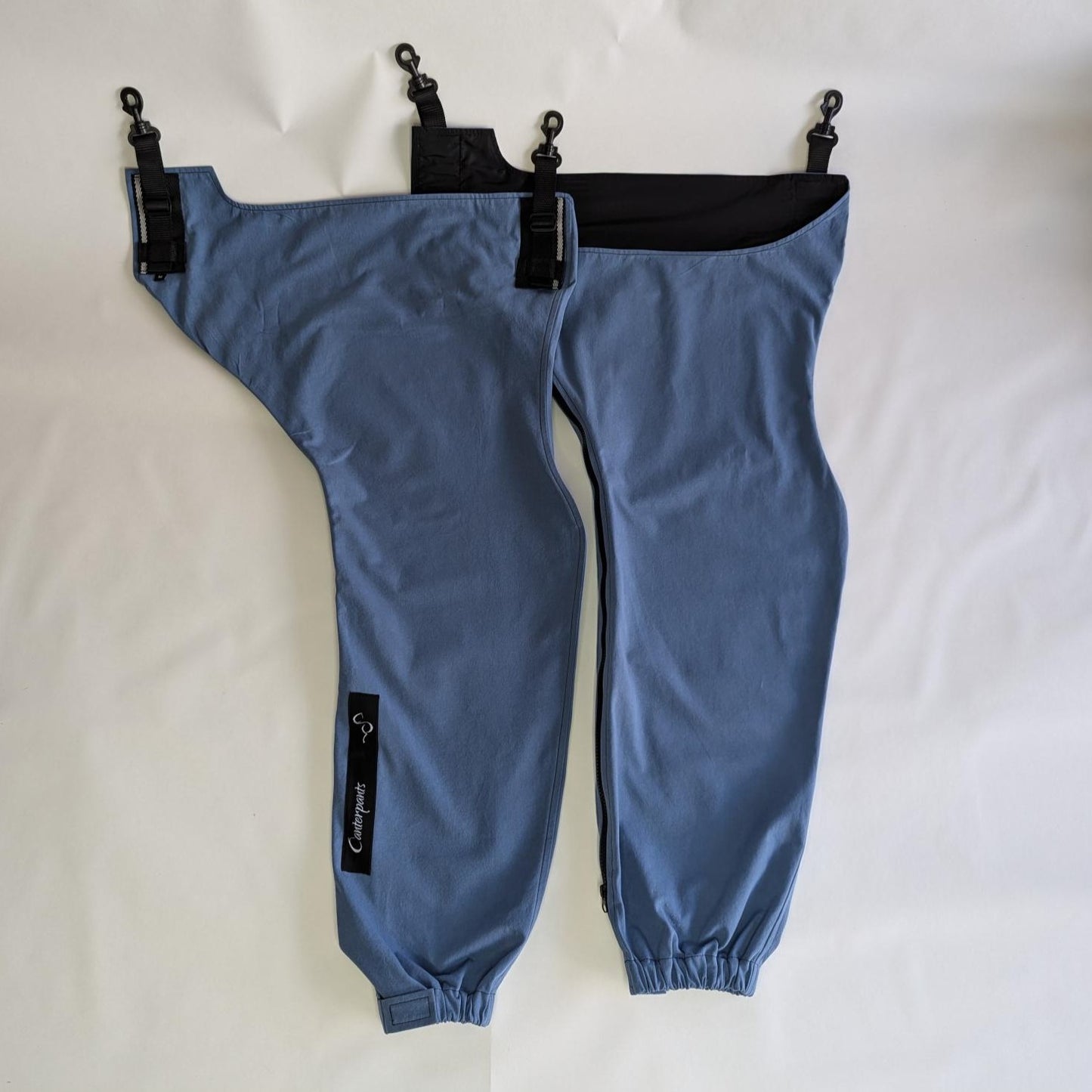 Medium pair of ocean coloured hind leg Canterpants on white background